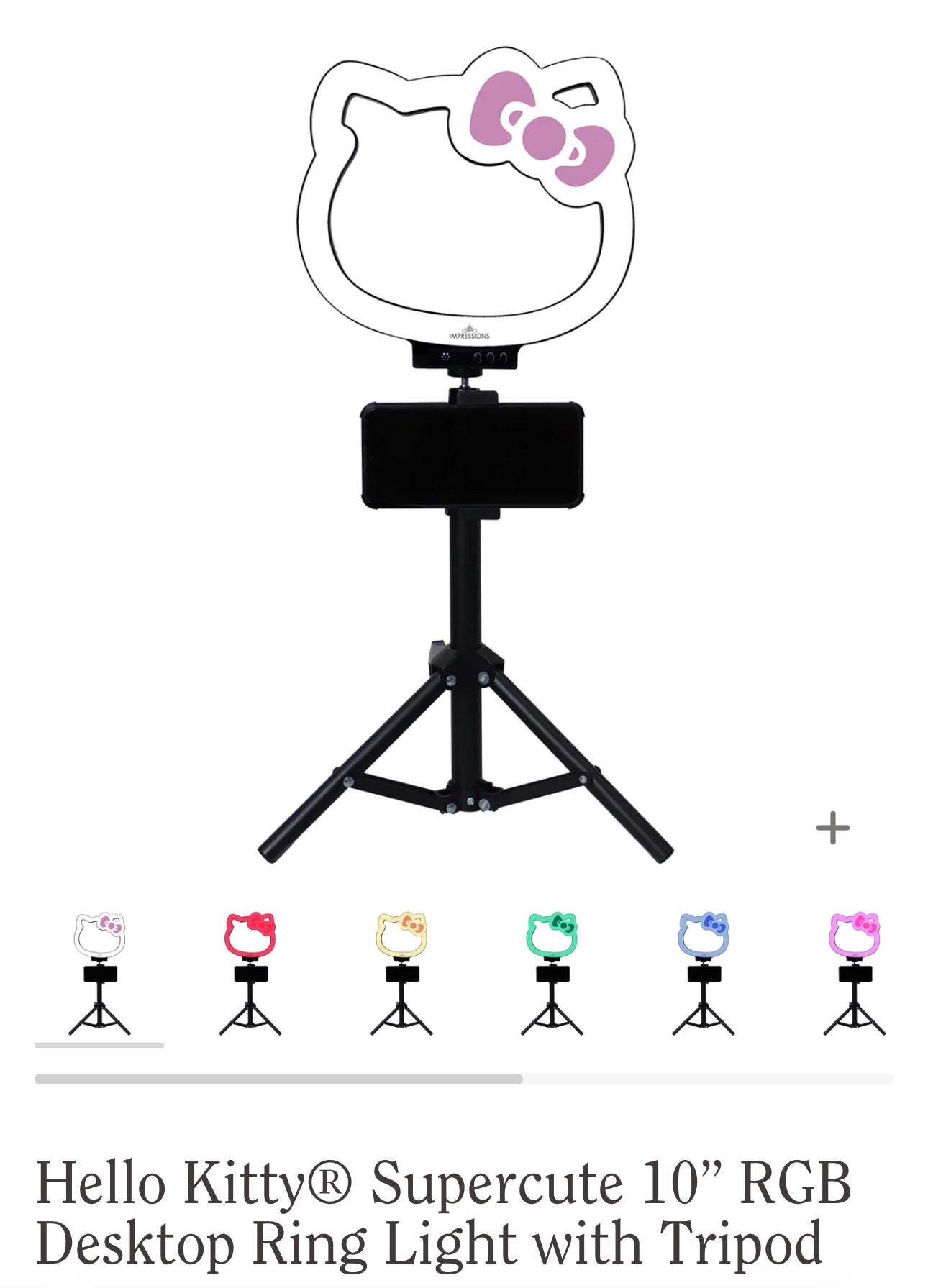 Hello Kitty® Supercute 10" RGB
Desktop Ring Light with Tripod